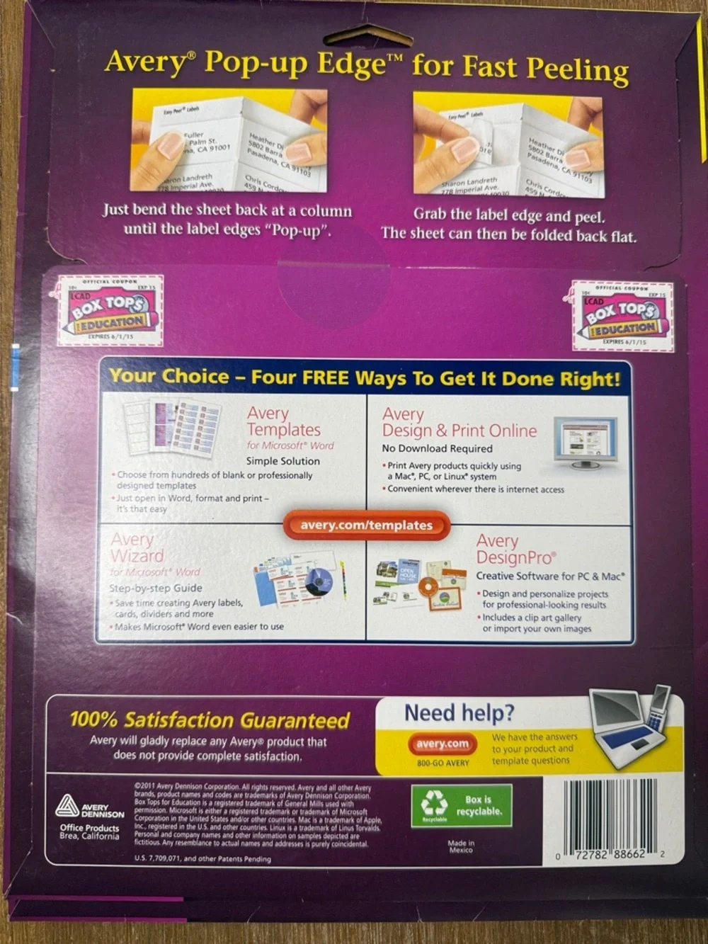 Avery 5162 Clear Easy Peel Address Labels 532 Labels 3 packs Sealed 1 Pack Open